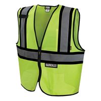 RADIANS DeWALT DSV221-L Safety Vest, L, Polyester, Green, Zipper Closure 