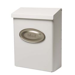Gibraltar Mailboxes Designer Series DVKW0000 Mailbox, 440 cu-in Capacity, Galvanized Steel, Powder-Coated, White 