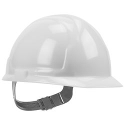 SAFETY WORKS SWX00344 Hard Hat, 4-Point Textile Suspension, HDPE Shell, White, Class: E 