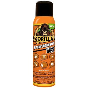 Gorilla 6301502 Spray Adhesive, Clear, 24 hr Curing, 14 oz