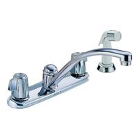 DELTA Classic Series 2400LF Kitchen Faucet with Side Sprayer, 1.8 gpm, 2-Faucet Handle, Brass, Chrome Plated 