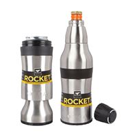 ORCA Rocket ORCROCK Bottle and Can Beverage Holder, 12 oz Can/Bottle, Stainless Steel, Silver 
