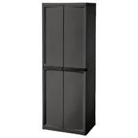 Sterilite 01423V01 Shelf Cabinet, 25-5/8 in OAW, 69-3/8 in OAH, 18-7/8 in OAD, 4-Shelf, Plastic, Gray, Flat 