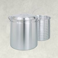 Bayou Classic 4042 Stock Pot with Basket, 42 qt Capacity, Aluminum, Riveted Handle 