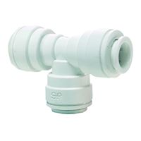 John Guest PP0208WP Union Pipe Tee, 1/4 in, Push-Fit, Polyethylene, White 