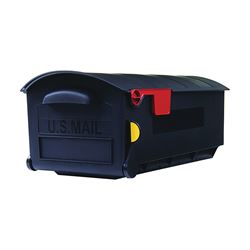 Gibraltar Mailboxes Patriot Series GMB515B01 Rural Mailbox, 1200 cu-in Capacity, Plastic, 12.4 in W, 21.3 in D, Black 