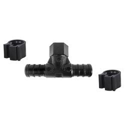 Flair-It PEXLOCK 30834 Reducing Pipe Tee with Clamp, 1/2 x 1/8 in, FPT, 100 psi Pressure 