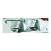 Sterling McAllister Series 11406-NA Kitchen Sink, Rectangular Bowl, 18 in OAW, 32 in OAH, 8-1/16 in OAD, Stainless Steel 