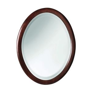 Foremost Shiloh Series SHCOM1822 Mirror, Oval, 18 in W, 22 in H, Wood Frame, Wire Mounting