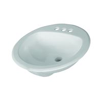 American Standard Rondalyn Series 0491019.021 Countertop Sink, Round Basin, 3-Deck Hole, 19-1/8 in OAW, 7.79 in OAH 