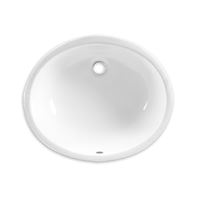 American Standard Ovalyn Series 0496221.020 Under Counter Sink, Oval Basin, 4 in Faucet Centers, 3-Deck Hole, White 