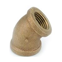 Anderson Metals 738107-04 Pipe Elbow, 1/4 in, FIP, 45 deg Angle, Brass, Rough, 200 psi Pressure 