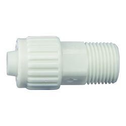 Flair-It 16852 Tube to Pipe Adapter, 1/2 x 3/8 in, PEX x MPT, Polyoxymethylene, White 