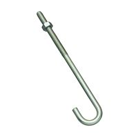 National Hardware 2195BC Series N232-934 J-Bolt, 5/16 in Thread, 3 in L Thread, 7 in L, 160 lb Working Load, Steel, Zinc, Pack of 10 