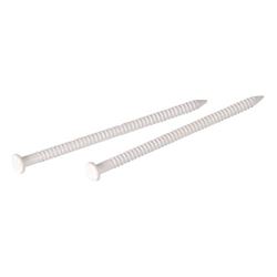 HILLMAN 532661 Panel Nail, 1 in L, Steel, Tempered, Flat Head, Ring Shank, White, 1.5 oz 6 Pack 
