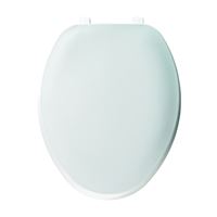 BEMIS 170-000 Toilet Seat, Elongated, Plastic, White, Top-Tite Hinge 