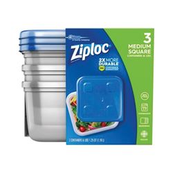 Ziploc 70937 Food Storage Container, 32 oz Capacity, Plastic, Clear, 6-1/8 in L, 6-1/8 in W, 3-3/8 in H 