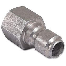 Mi-T-M AW-0017-0006 Adapter, 3/8 x 3/8 in Connection, Quick Connect Plug x FNPT, Stainless Steel, Zinc 