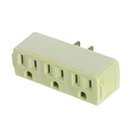 Eaton Wiring Devices 1219V-BOX Outlet Adapter with Grounding Lug, 2 -Pole, 15 A, 125 V, 3 -Outlet, Ivory 