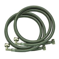EASTMAN 48378 Washing Machine Discharge Hose, 3/4 in ID, 6 ft L, FHT x FHT, Stainless Steel 