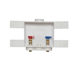 Oatey Quadtro 38529 Washing Machine Outlet Box, 1/2 in Connection, Brass/Polystyrene, Brown
