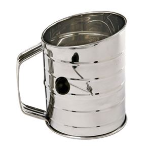NORPRO 136 Rotary Flour Sifter, 24 oz Capacity, 6 in H, Stainless Steel