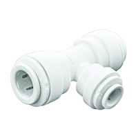 John Guest PP30121208W Reducing Pipe Tee, 3/8 x 1/4 in, Push-Fit, Polyethylene, White 