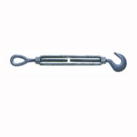BARON 16-1/2X12 Turnbuckle, 1500 lb Working Load, 1/2 in Thread, Hook, Eye, 12 in L Take-Up, Galvanized Steel 