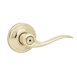 Kwikset Signature Series 730TNL3CP Privacy Lever, Polished Brass 