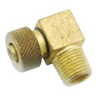 Anderson Metals 50869-0402 Tube Elbow, 1/4 x 1/8 in, 90 deg Angle, Brass, 400 psi Pressure 