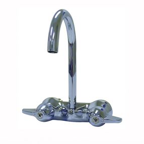 B & K 123-005 Bathroom Faucet, Chrome Plated, High Arc Spout