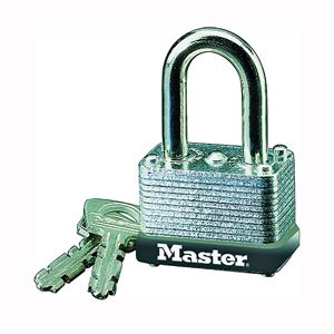 Master Lock 22D Padlock, Keyed Different Key, 1/4 in Dia Shackle, Steel Shackle, Steel Body, 1-1/2 in W Body