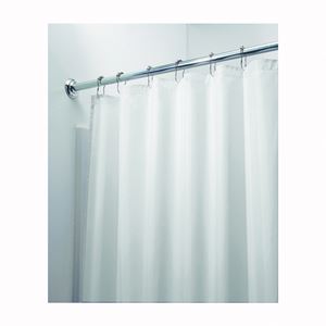 iDESIGN 14652 Shower Curtain/Liner, 72 in L, 72 in W, Polyester, White