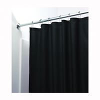 iDESIGN 14659 Shower Curtain/Liner, 72 in L, 72 in W, Polyester, Black 