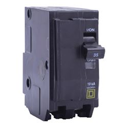 Square D QO QO260CP Circuit Breaker, Mini, 60 A, 2 -Pole, 120/240 VAC, 48 VDC, Plug Mounting, Black 