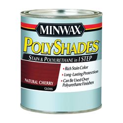 Minwax PolyShades 61490444 Wood Stain and Polyurethane, Gloss, Natural Cherry, Liquid, 1 qt, Can 