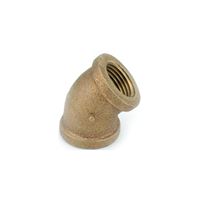 Anderson Metals 738107-08 Pipe Elbow, 1/2 in, FIP, 45 deg Angle, Brass, Rough, 200 psi Pressure 