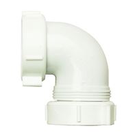 Plumb Pak PP66-10W Drain Pipe Elbow, 1-1/2 in, Slip-Joint, PVC, White 