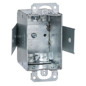 Raco 545 Switch Box, 1-Gang, 1-Outlet, 2-Knockout, 1/2 in Knockout, Steel, Gray, Galvanized, Screw