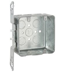 Raco 681 Switch Box, 2-Gang, 2-Outlet, 14-Knockout, 1/2 in Knockout, Steel, Gray, Galvanized, TS Bracket 