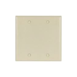 Eaton Cooper Wiring 2137V-BOX Wallplate, 4-1/2 in L, 4.56 in W, 0.08 in Thick, 2 -Gang, Thermoset, Ivory 