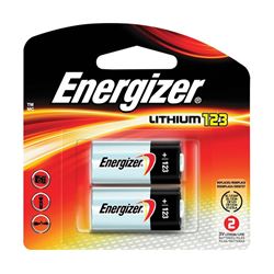 Energizer EL123AP EL123APB2 Battery, 3 V Battery, 1500 mAh, Lithium, Manganese Dioxide 