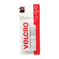 VELCRO Brand 90079 Fastener, 3/4 in W, 18 in L, Nylon, White, Rubber Adhesive 