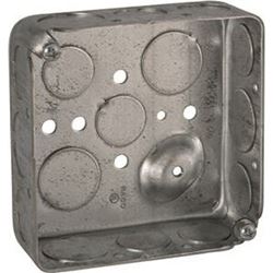 Raco D4SB-50/75 Switch Box, 2-Gang, 16-Knockout, 1/2, 3/4 in Knockout, Steel, Gray, Galvanized 