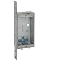 Raco 404 Switch Box, 1-Outlet, 1-Knockout, 1/2 in Knockout, Steel, Gray, Galvanized, Bracket 