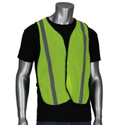 Safety Works SWX00354 High-Visibility Safety Vest, One-Size, Polyester, Lime Yellow, Hook-and-Loop 