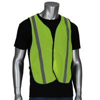 SAFETY WORKS SWX00354 High Visibility Safety Vest, One-Size, Polyester, Lime Yellow, Hook-and-Loop Closure 