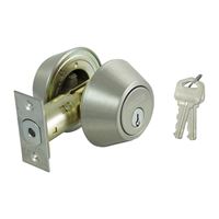 ProSource DB61V-PS Deadbolt, 3 Grade, Stainless Steel, 2-3/8 to 2-3/4 in Backset, KW1 Keyway, Pack of 3 