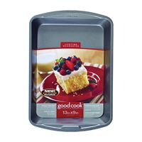 Goodcook 04010 Cake Pan, Oblong, 13 in OAL, Steel, Non-Stick: Yes, Dishwasher Safe: Yes 