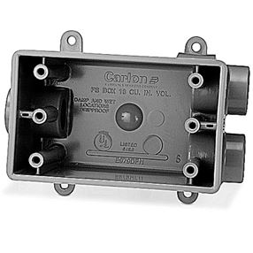 Carlon E979EFN-CTN Switch Box, 1 -Gang, 3 -Outlet, PVC, Gray